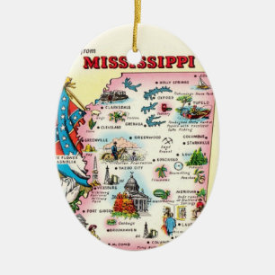 Décoration En Céramique Carte du Mississippi