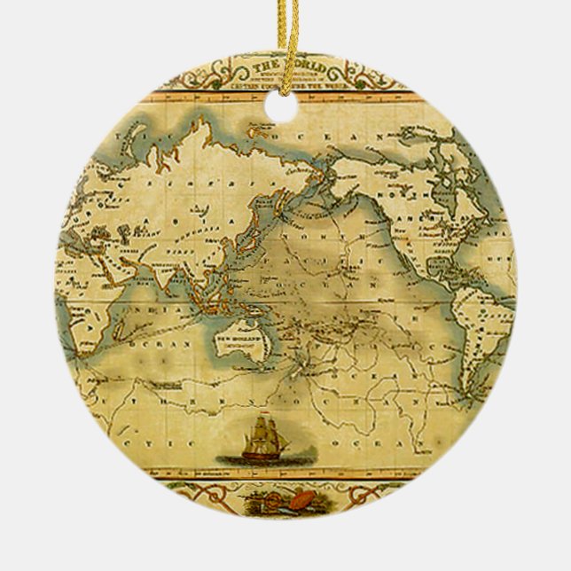 Décoration En Céramique Carte du monde antique (Devant)