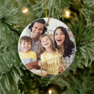 Décoration En Céramique Carte FAMILLE 2 Photo Gold Script Keepsaké