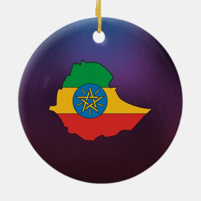 Décoration En Céramique Carte fraîche de drapeau de l'Ethiopie (Dos)