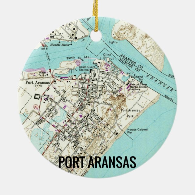 Décoration En Céramique Carte Port Aransas TX (Dos)