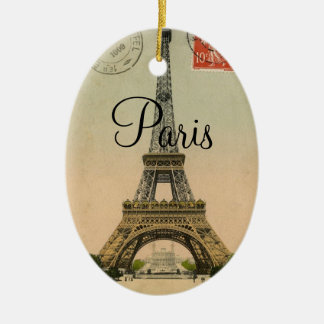 Décoration En Céramique Carte postale vintage de Paris France de Tour
