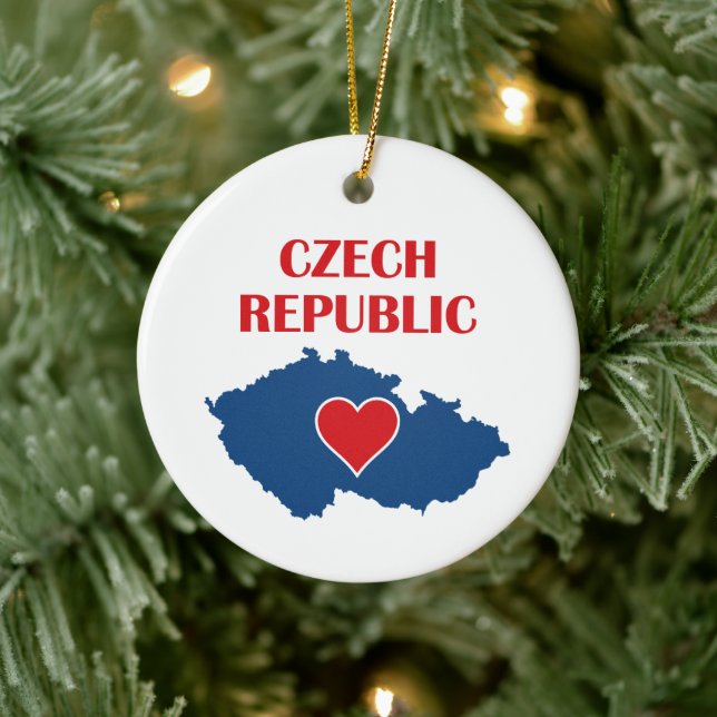 Décoration En Céramique Carte République tchèque (Arbre)