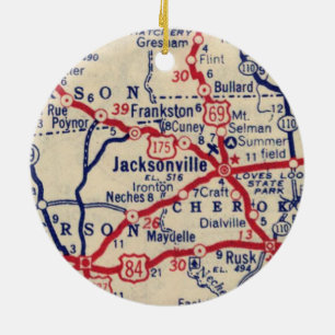 Décoration En Céramique Carte Vintage de Jacksonville