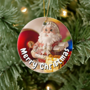 DÉCORATION EN CÉRAMIQUE CARTE XMAS PÈRE NOËL