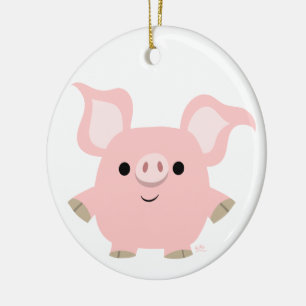 Décoration En Céramique Cartogramme court mignon ornemental de cochon