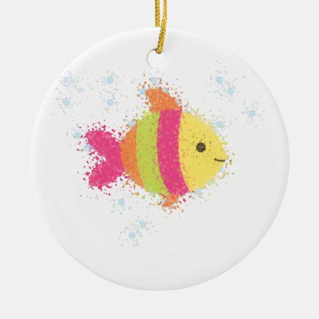 Décoration En Céramique Carton de poisson mignon (Devant)