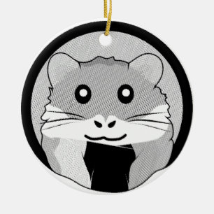 Décoration En Céramique Cartoon Hamster Scarfed Joy