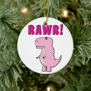 Décoration En Céramique Cartoon T-Rex Dinosaur Mignonne Et Rose En Colère