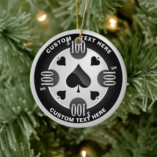 Décoration En Céramique Casino personnalisé Poker Chip Noël (Arbre)