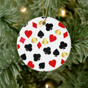 Décoration En Céramique Casino Red, Black et Gold Card Costume Jeu
