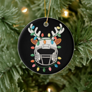 Décoration En Céramique Casque de Football Lumières de Noël Renne Noël