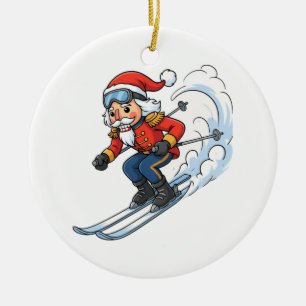 Décoration En Céramique Casse-Noisette Skieur Noël 2026 Vacances Ski