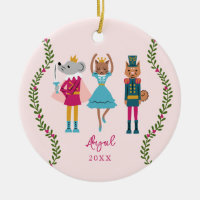 Casse-noix rose Ballet Filles d'animaux