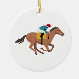 Décoration En Céramique Cavalier de cheval de Kentucky Derby