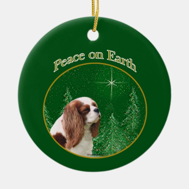Décoration En Céramique Cavalier King Charles Spaniel Paix (Devant)