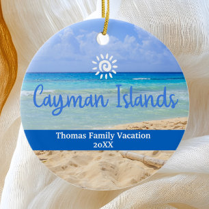 Décoration En Céramique Cayman Islands Beach Vacances Famille Voyage