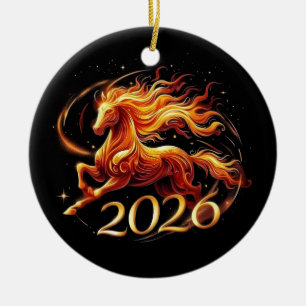 Décoration En Céramique Célébrations de l'année chinoise du Cheval 2026