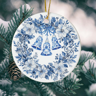 Décoration En Céramique Cellules de couronne bleu blanc personnalisées
