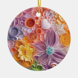 Décoration En Céramique Cercle de jardin fleuri