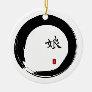 Décoration En Céramique Cercle d'Enso avec le symbole pour la fille