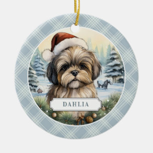 Décoration En Céramique Cercle en céramique Shih Tzu