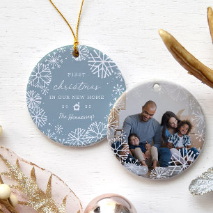 Décoration En Céramique Cercle neigeux Premier Noël dans notre nouvelle ma