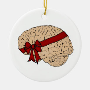 Décoration En Céramique Cerveau présent de Noël