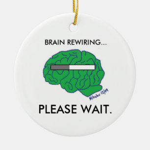 DÉCORATION EN CÉRAMIQUE "CERVEAU REFAISANT L'INSTALLATION ÉLECTRIQUE"