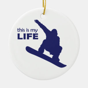 Décoration En Céramique C'Est Ma Vie (Snowboard)