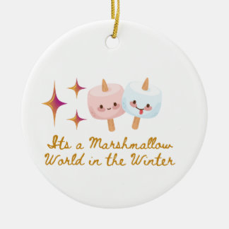 Décoration En Céramique C'est un Monde de Marshmallow en hiver sur un