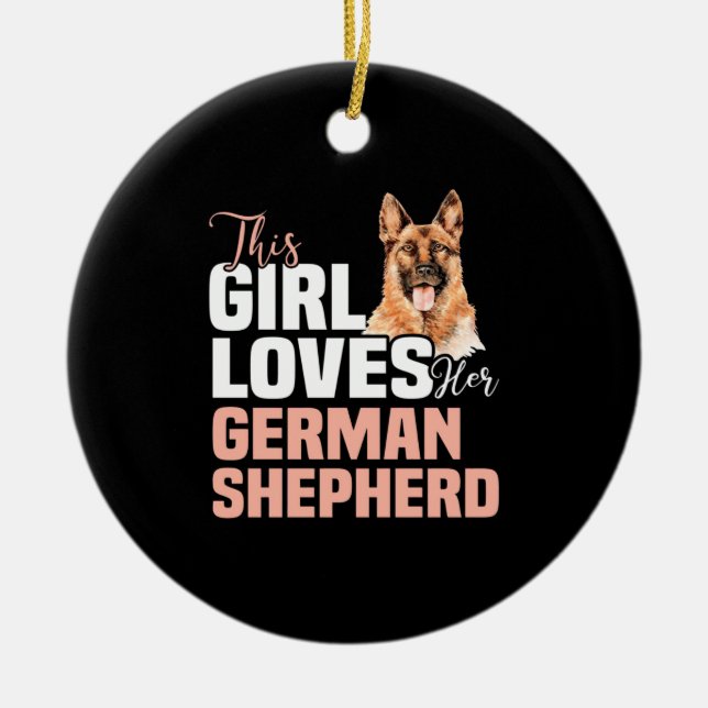 Décoration En Céramique Cette Fille Aime Son Berger Allemand (Devant)