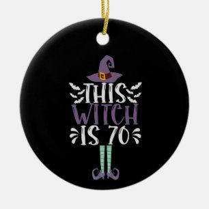 Décoration En Céramique Cette sorcière est 70e Amusant cadeau d'anniversai