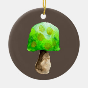 Décoration En Céramique Champignon vert aquarelle champignons mignons