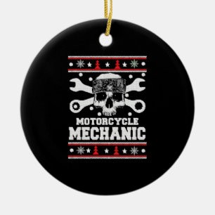 Décoration En Céramique Chandail de noël mécanique-mécanique de moto