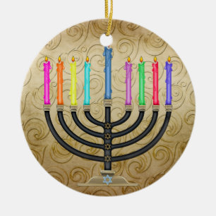 Décoration En Céramique Chanukah Menorah