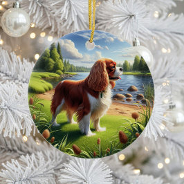 Décoration En Céramique Charmant Cavalier King Charles Spaniel Souvenir