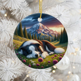 Décoration En Céramique Charming Border Collie Dog Keepsake