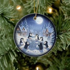 Décoration En Céramique Charming Festive Christmas Scene