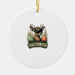 Décoration En Céramique Chasseur d'oeufs Cerf Buck Joyeux Jour de Pâques O