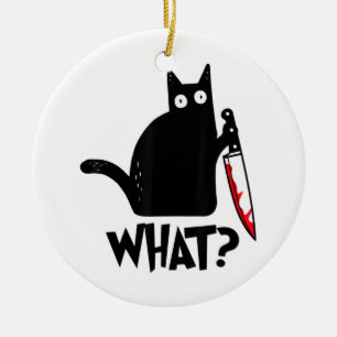 Décoration En Céramique Chat Ce Chat Noir Drôle Chemise Meurtre Chat Avec