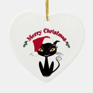 Décoration En Céramique Chat de Kitty de Joyeux Noël