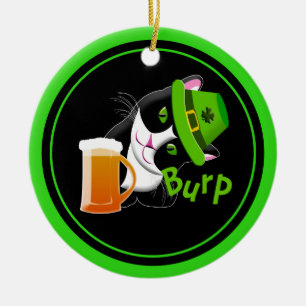 Décoration En Céramique Chat de la Saint Patrick