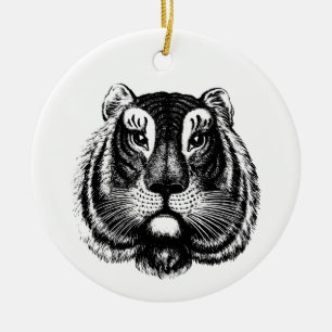 Décoration En Céramique Chat de tigre antique