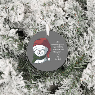 Décoration En Céramique Chat drôle avec Humour d'arbre de Noël sarcastique
