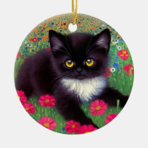 Décoration En Céramique Chat Gustav Klimt Tuxedo
