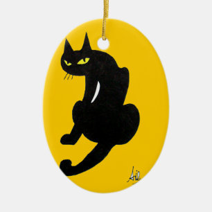 DÉCORATION EN CÉRAMIQUE CHAT NOIR HALLOWEEN PARTY