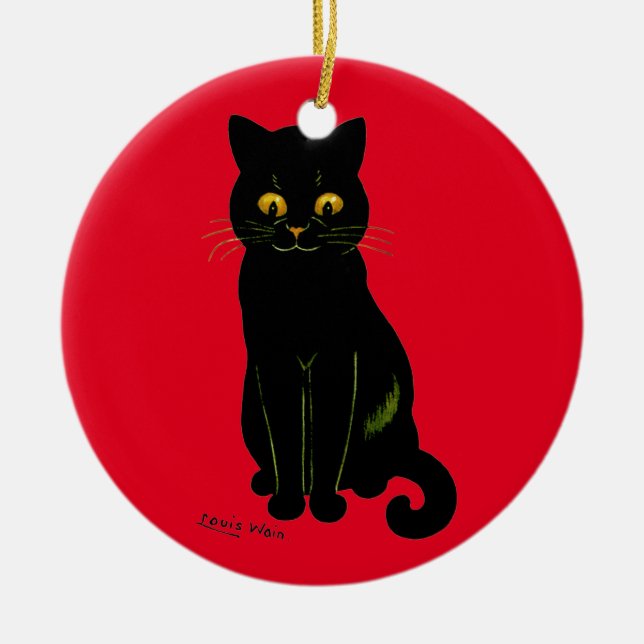 Décoration En Céramique Chat noir, Louis Wain (Devant)