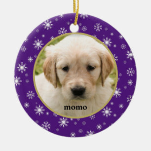 Décoration En Céramique Chat ou chien d'animal de compagnie pourpre et bla