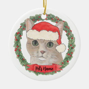 Décoration En Céramique Chat roux tigré personnalisé